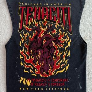 Men’s Tenaciti Studios T-Shirt, Sleeveless, Size Small, Oversized, NWT